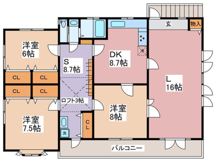 間取図 シュガーハウスMOTO住吉