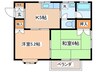 スカイハイツ 2Kの間取り