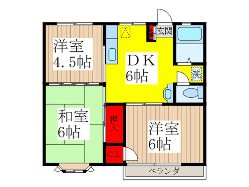 間取図 ウッディーコーポ