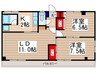 横田ビル1号館（301） 2LDKの間取り