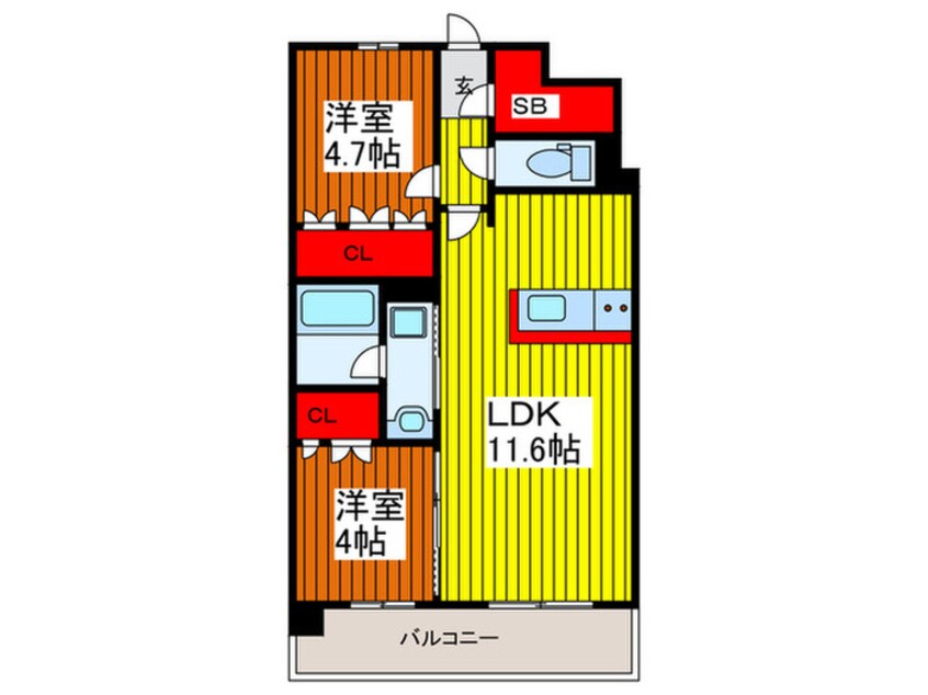 間取図 仮）RJRプレシア川口