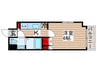 ドゥーエ新富町 1Kの間取り