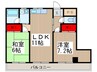 パレスフレンドリー 2LDKの間取り