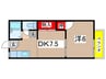 都賀ビューハイツ 1DKの間取り