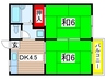 白戸ハイツ 2DKの間取り