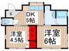 坂口邸貸家 2DKの間取り
