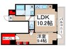ルシェロ平井 1LDKの間取り