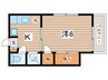 スカイハイム 1Kの間取り