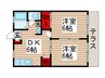 エヴァーグリーン 2DKの間取り