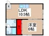藤森貸家 1LDKの間取り