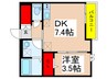 仮)八千代市村上ｱﾊﾟｰﾄ新築計画 1DKの間取り