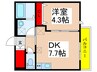 仮)八千代市村上ｱﾊﾟｰﾄ新築計画 1DKの間取り