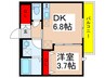 仮)八千代市村上ｱﾊﾟｰﾄ新築計画 1DKの間取り