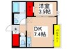 仮)八千代市村上ｱﾊﾟｰﾄ新築計画 1DKの間取り