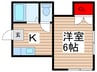 南柏オカモト・コ－ポ 1Kの間取り