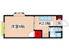 樫の木ハイツ 1Kの間取り