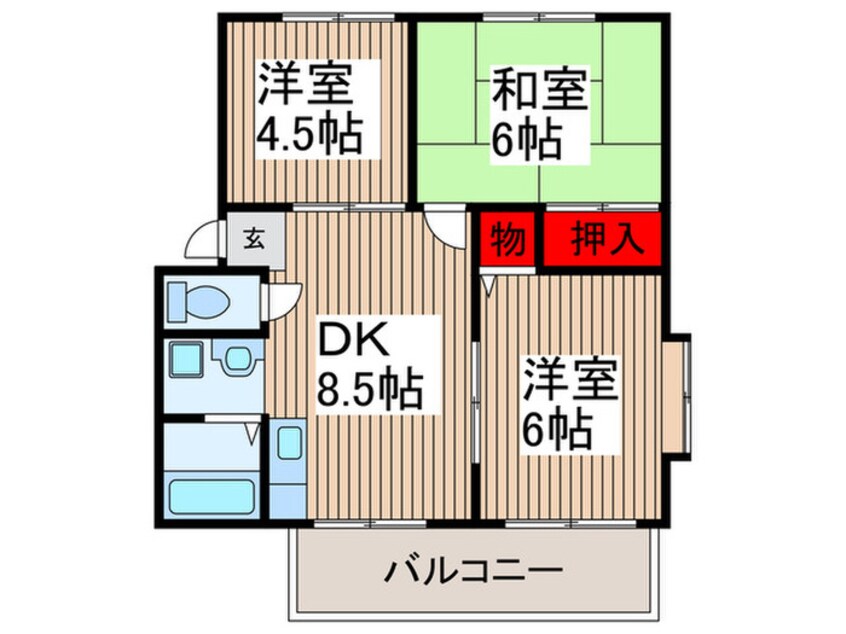 間取図 サンコートカシマB