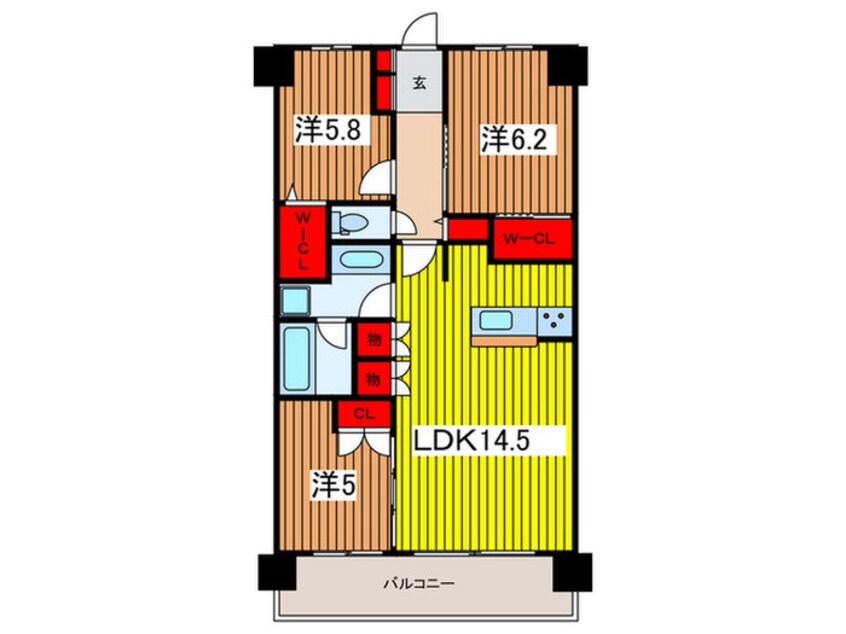 間取図 Brillia南浦和（1303）