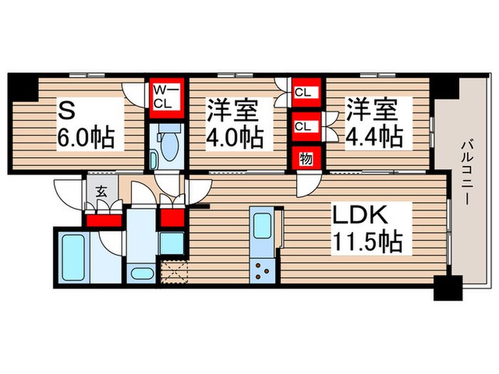 間取り図 仮)P・S上福岡新築MS