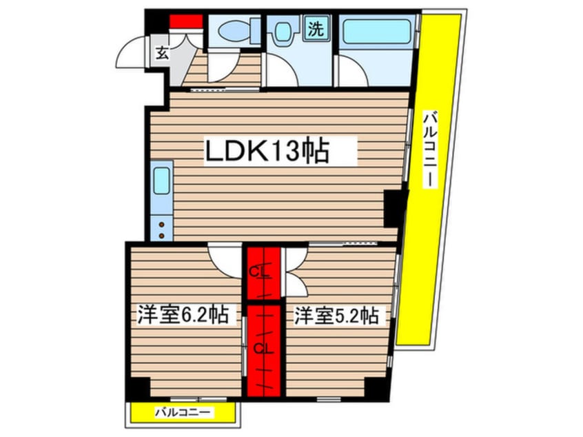 間取図 プレジール弁天