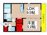 リ　シャンブル 1LDKの間取り