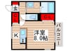 エスポワ－ル　アンジュ 1Kの間取り