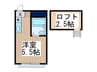 パ－クビレッジ 1Rの間取り