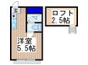 パ－クビレッジ 1Rの間取り
