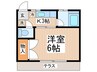 新福島荘 1Kの間取り