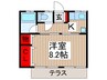 ボヌール 1Kの間取り