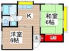 オバタハイツ 2Kの間取り