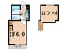 第５デュオレスズエ 1Kの間取り