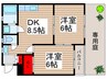 シャトンハイツ 2DKの間取り