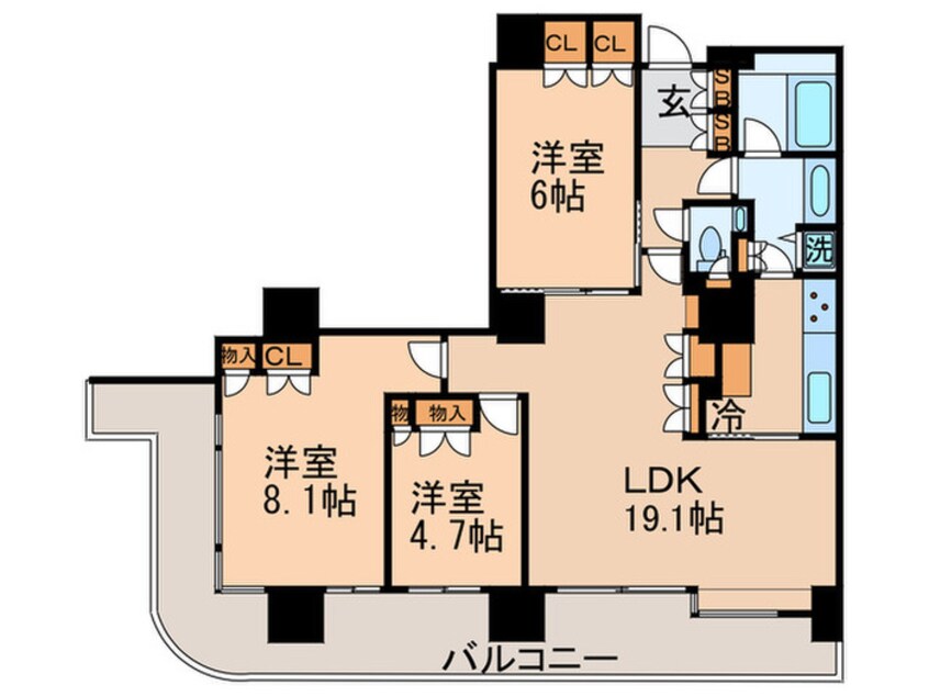 間取図 リバーポイントタワー(806)