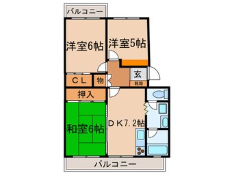 間取図 プラザサン田中２号館