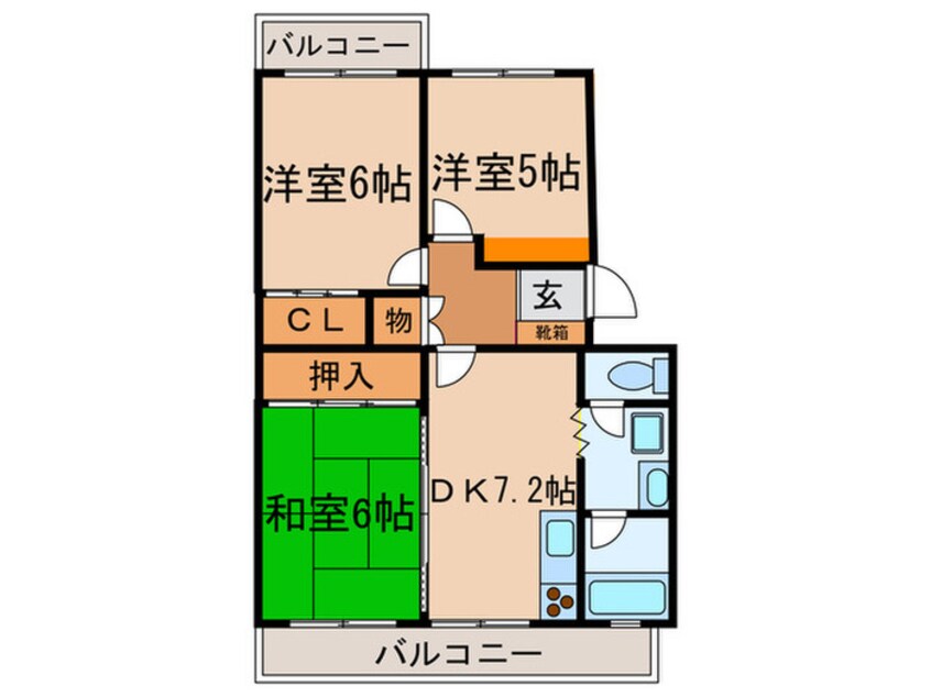 間取図 プラザサン田中２号館