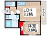 ルーブル八潮 1LDKの間取り