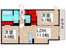 グラナーデ興野 2LDKの間取り