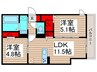 グラナーデ興野 2LDKの間取り