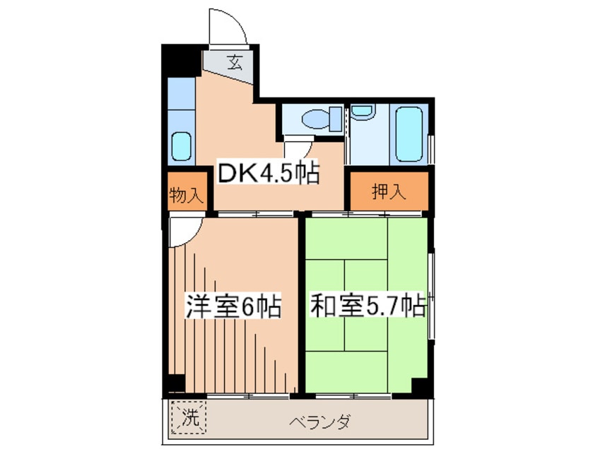間取図 パ－ルシティ山口