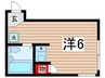 パーシモンハイツ 1Rの間取り