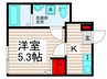 フィオーレ栗原 1Kの間取り