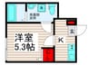 フィオーレ栗原 1Kの間取り