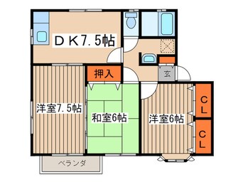 間取図 シャルマンすずかけ台Ａ