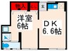 弁天荘 1DKの間取り