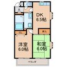 セゾン 2DKの間取り