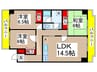 リバ－ビュウハイツ 3LDKの間取り