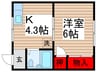 コーポヨシダ 1Kの間取り