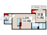 セレスティア東葛西Ⅱ 1LDKの間取り
