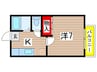 セゾンビブレ 1Kの間取り